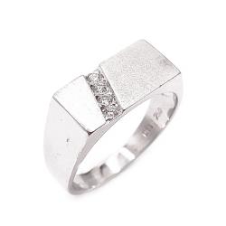 Tuotekuva 18k Valkokultainen timantti-kantasormus 19mm 0,69ct