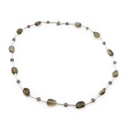 Tuotekuva Hopeinen kaulakoru savukvartsilla 42cm