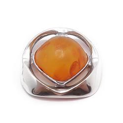 Tuotekuva Hopeinen meripihka rintaneula v.-62