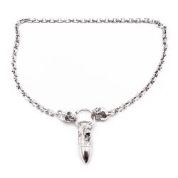 Tuotekuva Hopeinen pääkallo kaulakoru 65cm