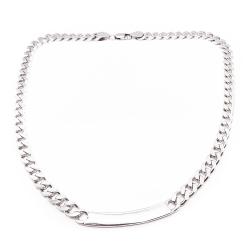 Tuotekuva Hopeinen panssarikaulaketju laatalla 46cm