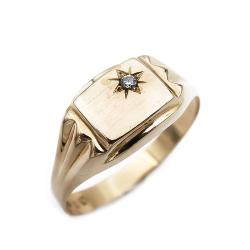 Tuotekuva Kultainen kantasormus timantilla 18,5mm