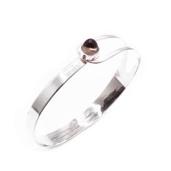 Tuotekuva Hopeinen rannerangas savukvartsi v.-64