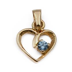 Tuotekuva Kultainen sydän riipus sinisellä kivellä