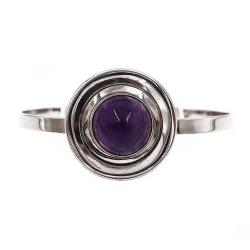 Tuotekuva E. Granit hopeinen ametistirannerengas 53x56mm 1964