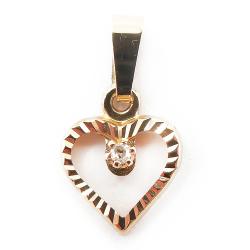 Tuotekuva Kultainen riipus, sydän, kirkas kivi