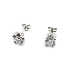 Tuotekuva Valkokultaiset korvakorut kirkas kivi