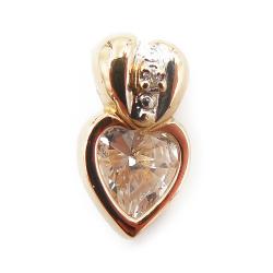 Tuotekuva Kultainen riipus, sydän,kirkas kivi+0,002ct timantti