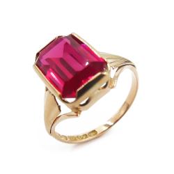 Tuotekuva Kultainen sormus,punainen kivi,18,25mm