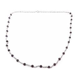 Tuotekuva Hopeinen sinipalloinen kaulakoru 60cm