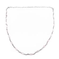 Tuotekuva Hopeinen vaaleakivinen kaulakoru 59cm