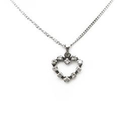 Tuotekuva 45cm panssariketju kirkaskivisellä sydänriipuksella