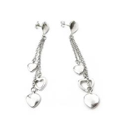 Tuotekuva Hopeiset sydänketjukorvakorut