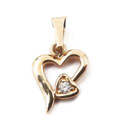 Tuotekuva Kultainen riipus, sydän,kirkas kivi