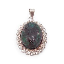 Tuotekuva Hopeinen vihreäkivinen riipus