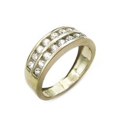 Tuotekuva Tuplarivisormus kirkkain kivin 16,25mm