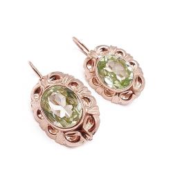 Tuotekuva Kultaiset vaalean vihreä kiviset korvakorut v.-77