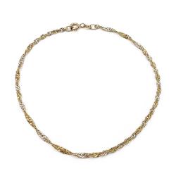 Tuotekuva Valko/keltakultainen kierreranneketju 20cm