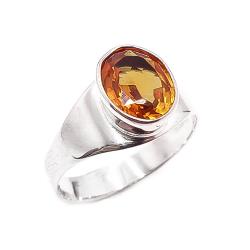 Tuotekuva Hopeinen sormus oranssi kivi 19mm v.-66