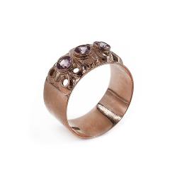 Tuotekuva Kultainen leveä sormus vpun. kivillä 16.75 1965 Nummilan Koru Ky