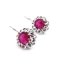 Tuotekuva Hopeiset punakiviset koukkukorvakorut