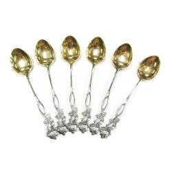 Tuotekuva Ruusu kahvilusikat kullatulla pesällä v.-86 6kpl