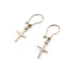 Tuotekuva Kultaiset roikkuvat risti korvakorut