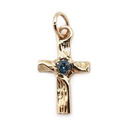 Tuotekuva Kultainen rippiristi sininen kivi