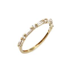 Tuotekuva Kultainen sormus kirkkaat kivet 16,5mm