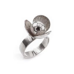 Tuotekuva Kupittaan kulta hopeasormus kukka 19.25 avoin 1970  Eelis Kauppi