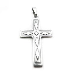 Tuotekuva Saurumin hopeinen risti riipus kuviolla