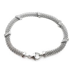 Tuotekuva Litistetty verkkopunosranneketju kivillä 18,5cm