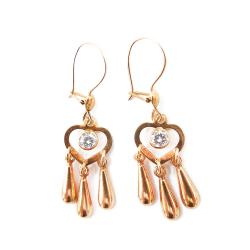 Tuotekuva Kultaiset korvakorut,sydän+kyyneleet ja kirkkaat kivet