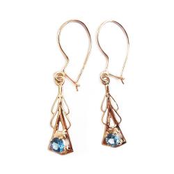 Tuotekuva Kultaiset korvakorut koukkumalli,siniset kivet