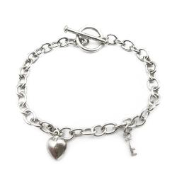 Tuotekuva Ranneketju sydän avain heloin 17cm