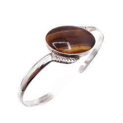 Tuotekuva Hopeinen avo-rannerengas tiikerinsilmä