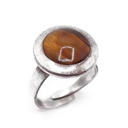 Tuotekuva Hopeinen tiikerinsilmä sormus 17mm/säätö