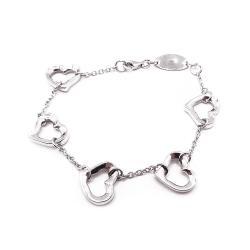 Tuotekuva Hopeinen sydänranneketju 17cm