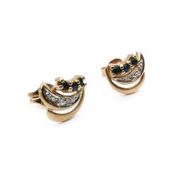 Tuotekuva Tim. 0,02ct ja sinisafiiri korvakorut tapilla