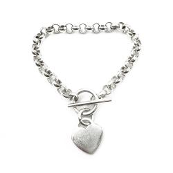 Tuotekuva 6,75mm Papuranneketju Sydän helalla 18cm