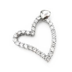 Tuotekuva Suuri sydänriipus kirkkain kivin