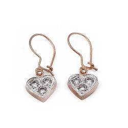 Tuotekuva Kultaiset kirkaskiviset sydänkorvakorut koukku RO