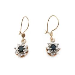 Tuotekuva Koukkukorvakorut timanteilla ja oletetuilla sinisafiireilla 0,16ct