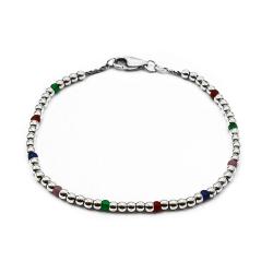 Tuotekuva Hopeinen monivärinen rannekoru 19cm