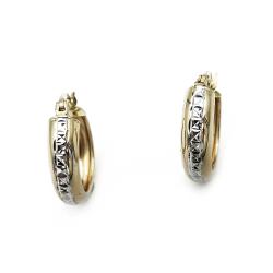 Tuotekuva Kultaiset rengaskorvakorut, valkokultarodinointi