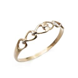Tuotekuva Kultainen sormus 17,0mm, avosydämet