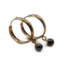 Tuotekuva Kultaiset hematiitti korvarenkaat