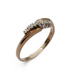 Tuotekuva Kultainen timanttisormus 8 x 0.005ct koko 17+