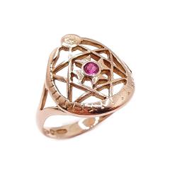 Tuotekuva Kultainen punakivinen sormus v.-41 18,5mm