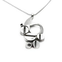 Tuotekuva Jorma Laineen  modernistinen hopea kaulakoru